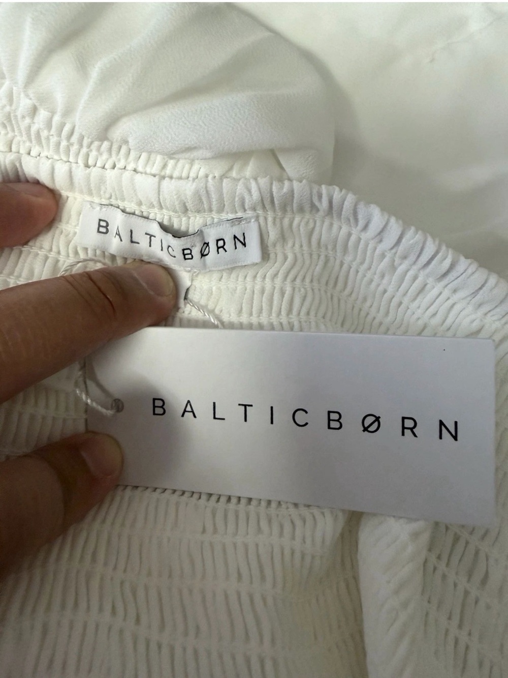 BalticBorn Giselle Long Sleeve Square Neck White Maxi Dress Sz L - Picture 9 of 10
